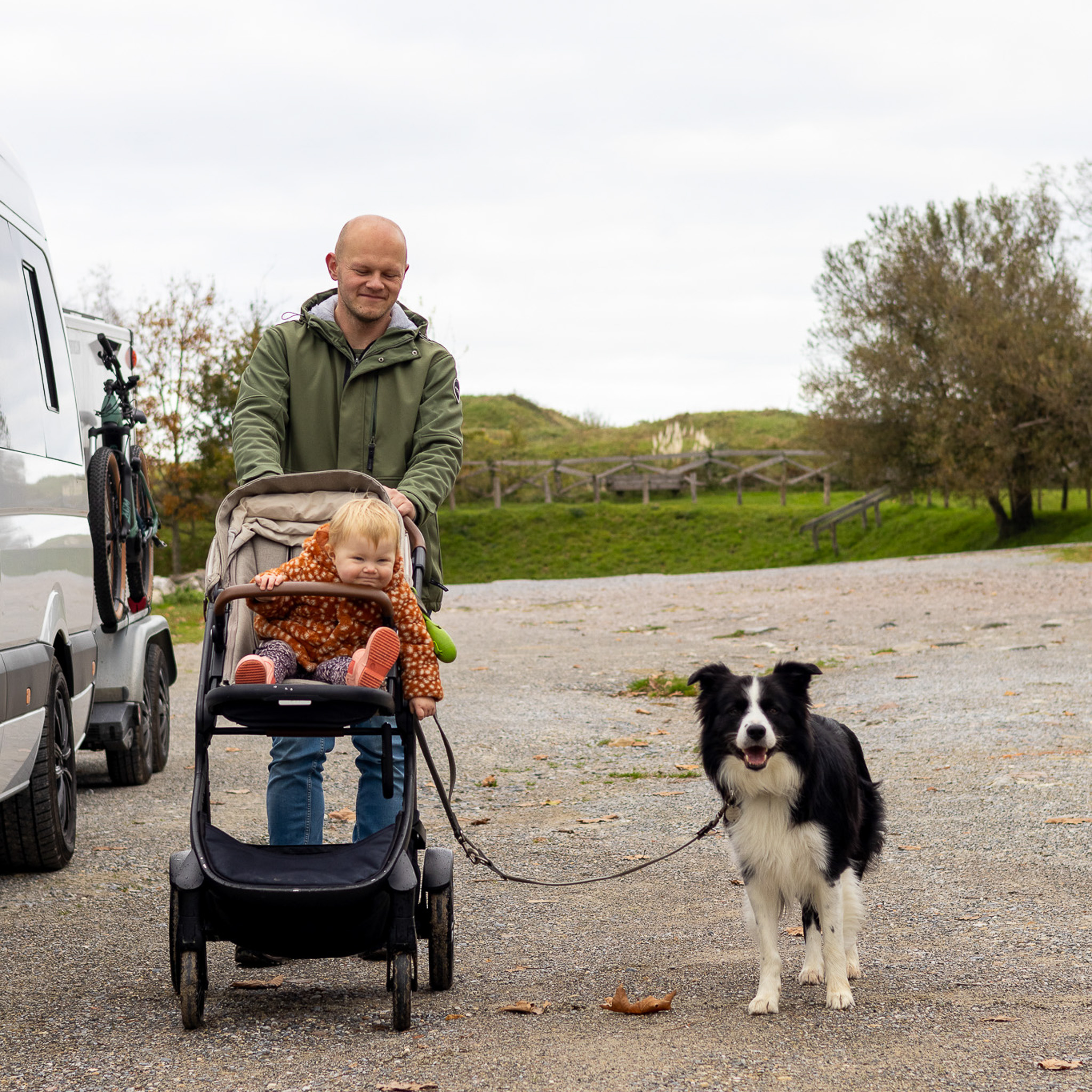 Papa & kiddo's papa, kind, baby, border collie